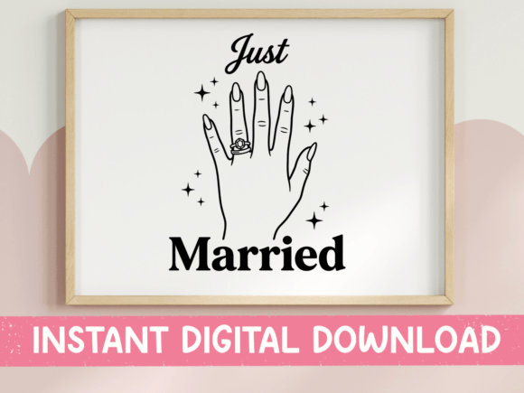 A Fresh Just Married Design for T-Shirt Graphics & Handmade Projects