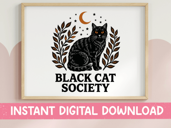A Mystical Black Cat Design for Cozy, Handmade Projects