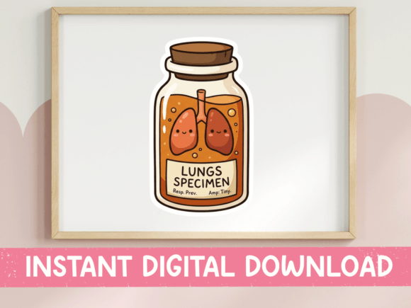Crafting a Medical Theme: The Lungs Specimen Jar SVG for T-Shirts and Graphics