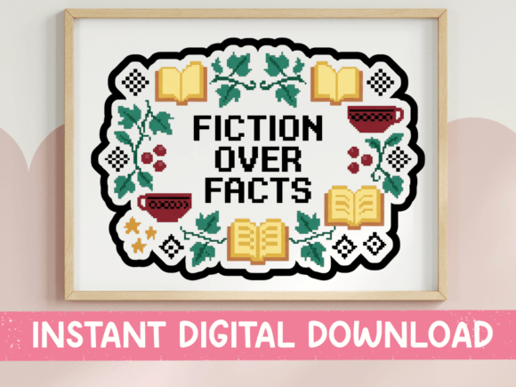 Crafting with the Fiction Over Facts Book Lover SVG