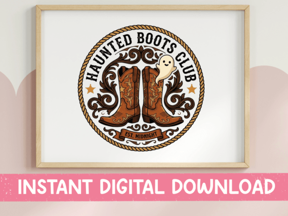 Haunted Boots Club Graphics for T-Shirt Designs and Editorial Use