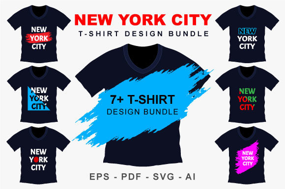 New York City T-shirt Design Bundle: Graphic Templates