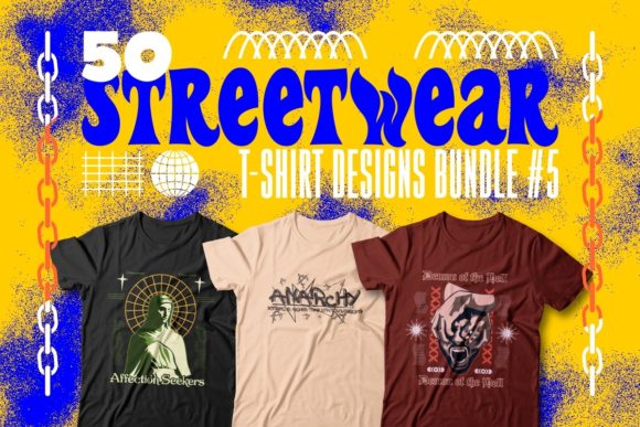 Streetwear T-Shirt Vector Bundle: Graphics & Print Templates
