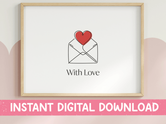 The With Love Envelope Heart SVG Graphics for T-Shirt Designs